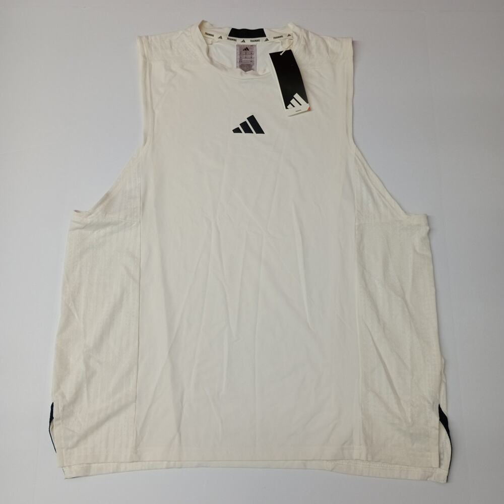 Adidas Men's‎ Size XL D4T Training Tank Top Shirt Chalk White